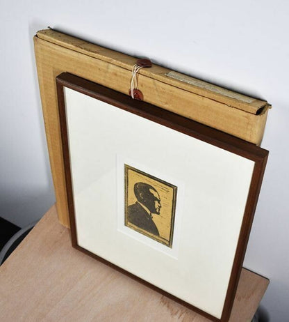 Cyril Edward Power (British) - Self Portrait 1926 Linocut Print Signed Framed