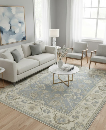 Oriental Muted Handmade Large Decor Floral Carpet Oushak Rug 8'2x9'10 Chobi