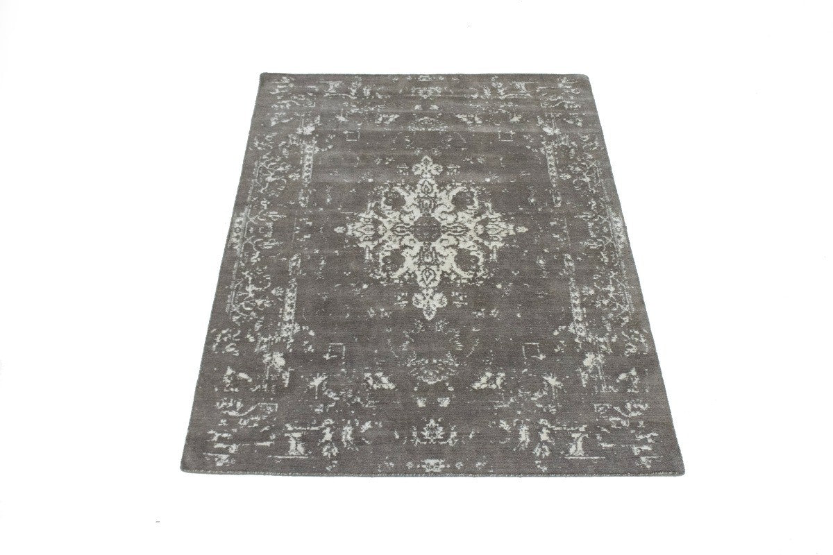 Modern Distressed Hand Knotted Carpet Home Area Rug 6x8 ft