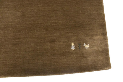 Handmade Brown Gabbeh Modern Square Rug Tribal Style Living Room Carpet 6X6 ft
