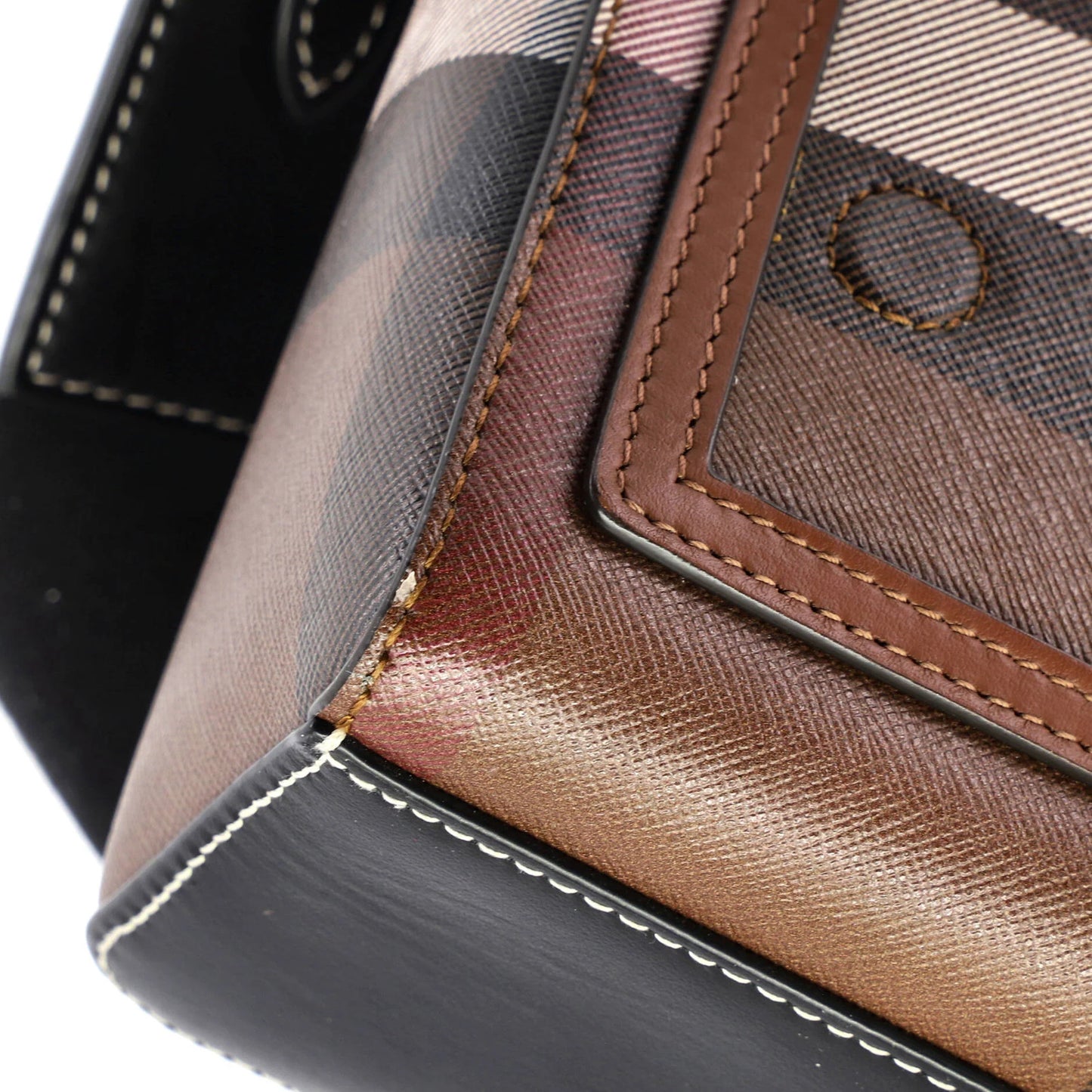 Burberry Note Crossbody Bag Check Canvas And Leather Medium