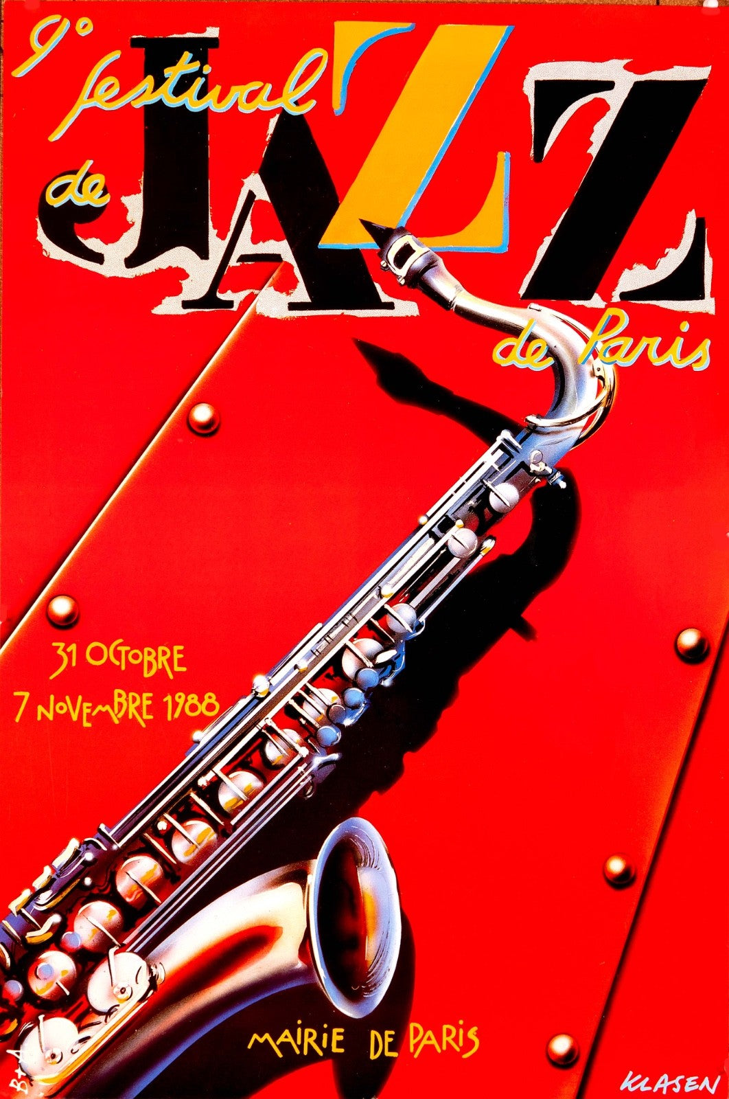 9? Festival De Jazz De Paris Designed Peter Klasen In 1988 City Of Paris