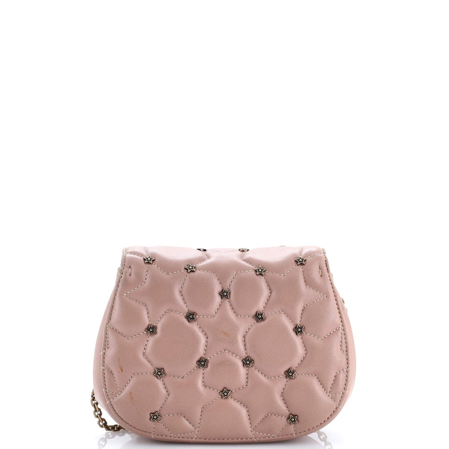 Christian Dior D-Fence Round Clutch With Chain Studded Leather Small