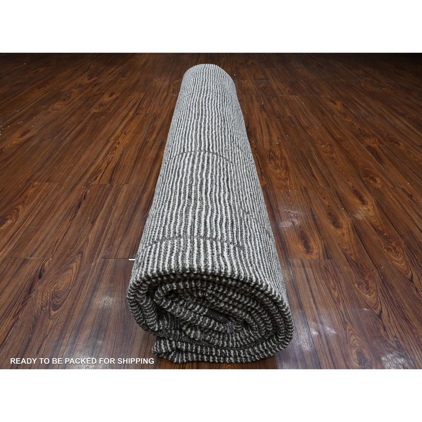 12'X16'2" Silky White Hand Knotted Moroccan Weave Geometric Oversized Rug