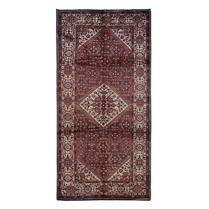 5'3"X11' Red New Zoroastrian Baktiarjoon Wool Hand Knotted Runner Rug