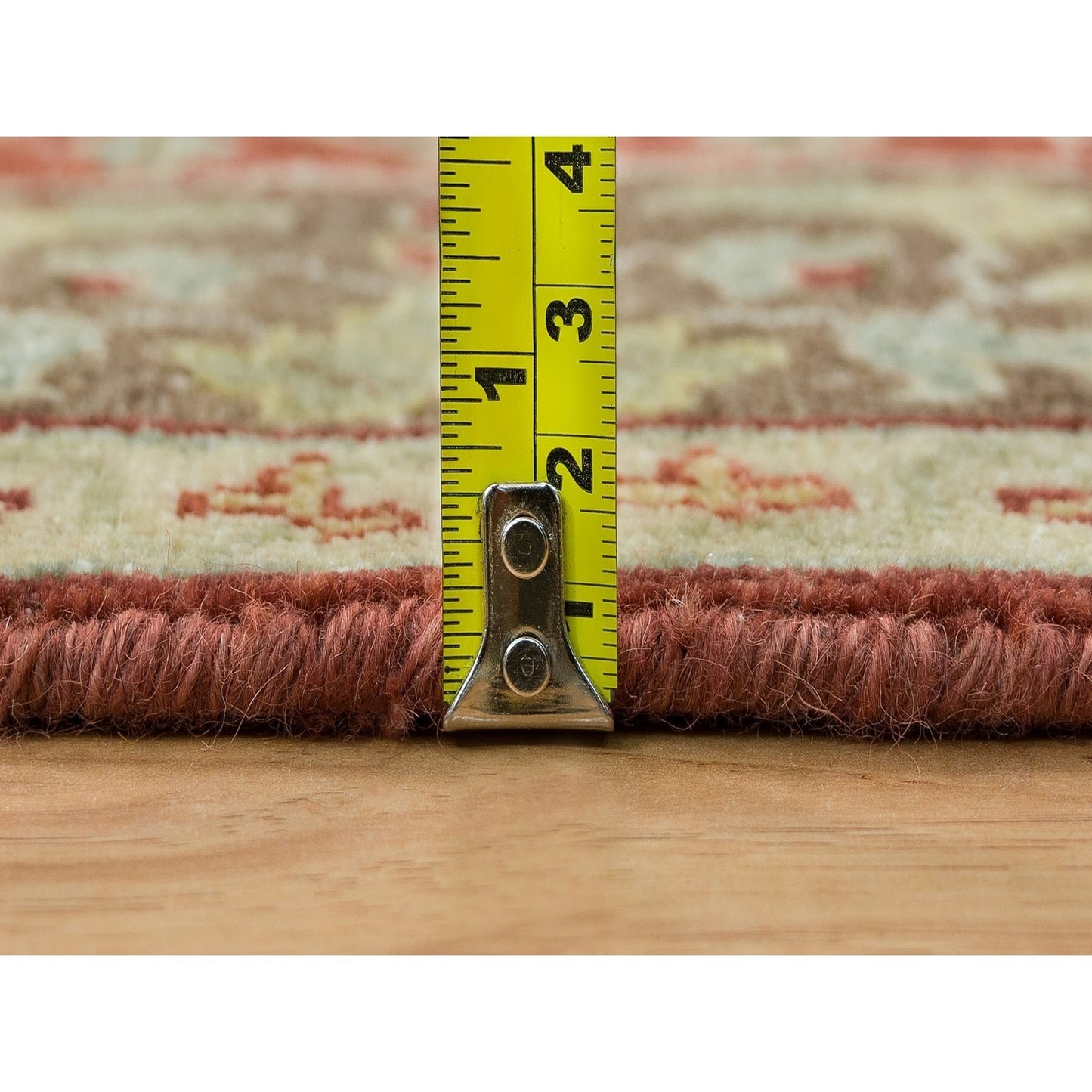 2'6"X8'3" Rust & Brown Antiqued Haji Design Hand Knotted Wool Runner Rug