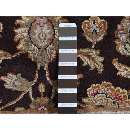 2'7"X15'9" Brown Rajasthan Wool And Silk Xl Runner Hand Knotted Rug