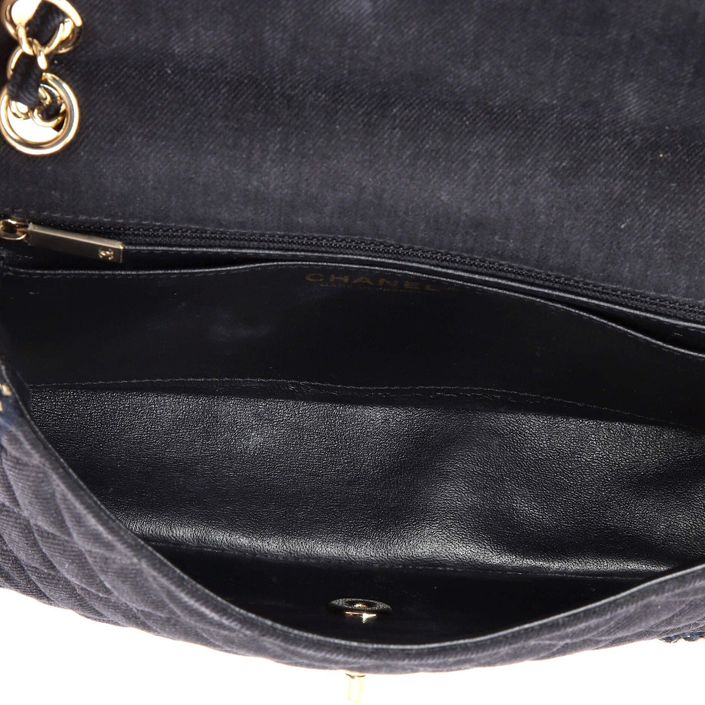 Chanel Classic Single Flap Bag Braided Quilted Denim Medium