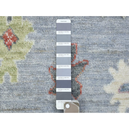 8'X10'7" Gray, Afghan Angora Oushak, Pure Wool Hand Knotted, Rug