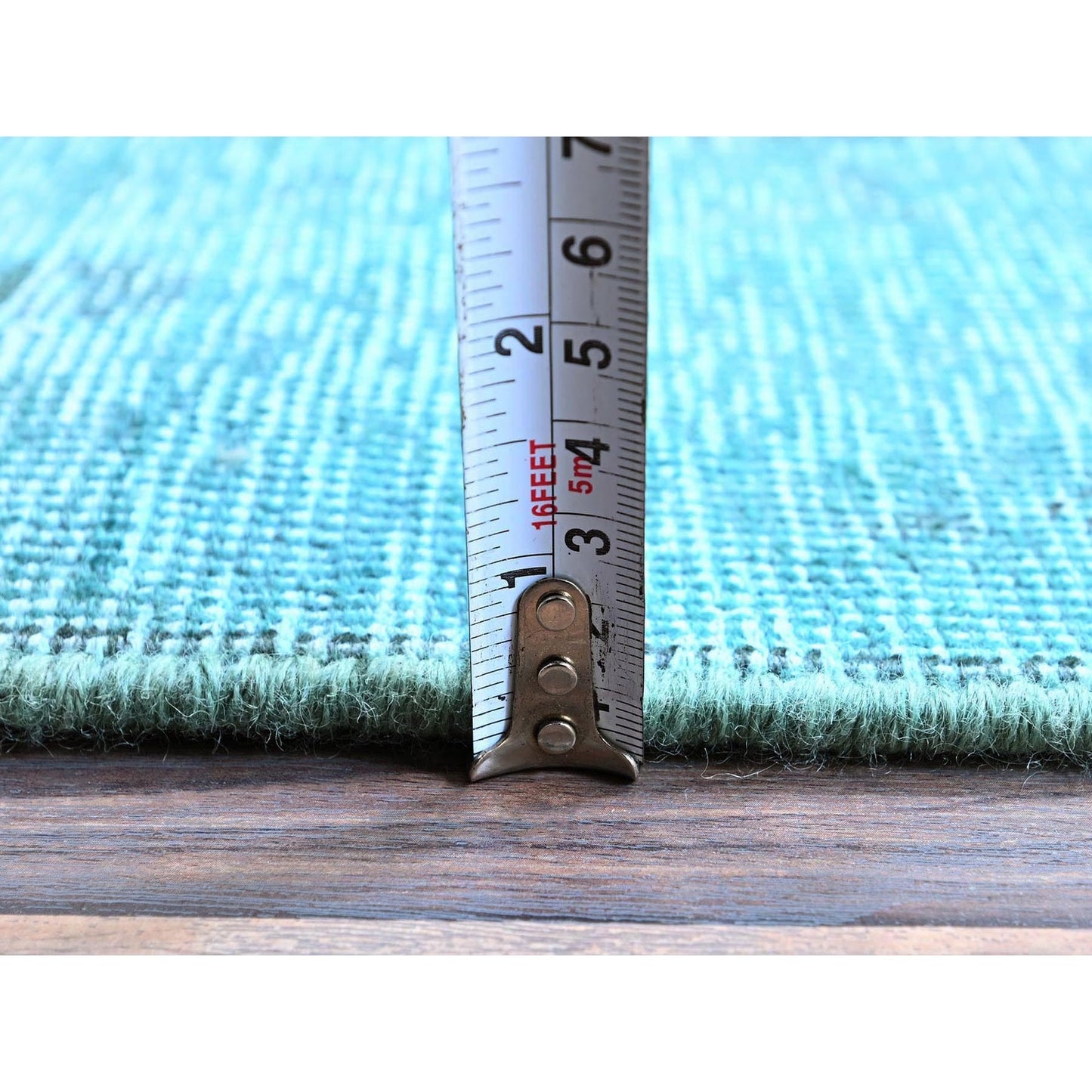 2'4"X11'2" Blue Overdyed Vintage Zoroastrian Hand Knotted Wool Runner Rug