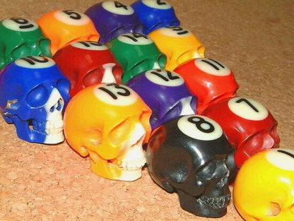 Lee Downey - Skull Sculpture Billiard Balls Rare Custom Made Jewelry Hand Carved