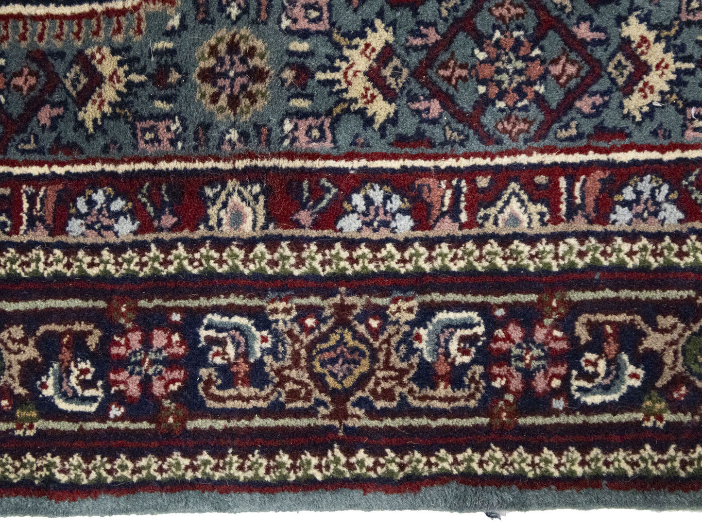Hand-Knotted Indo-Bidjar Oriental Runner Rug Wool