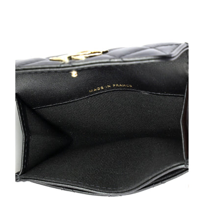 Chanel Crystal Cc Flap Card Case Quilted Lambskin