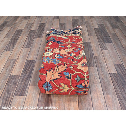 8'X8' Red Wool Hand Knotted Denser Weave Round Oriental Rug