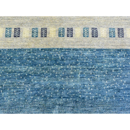9'X11'9" Light Blue Afghan Kashkuli Gabbeh Pure Wool Hand Knotted Rug