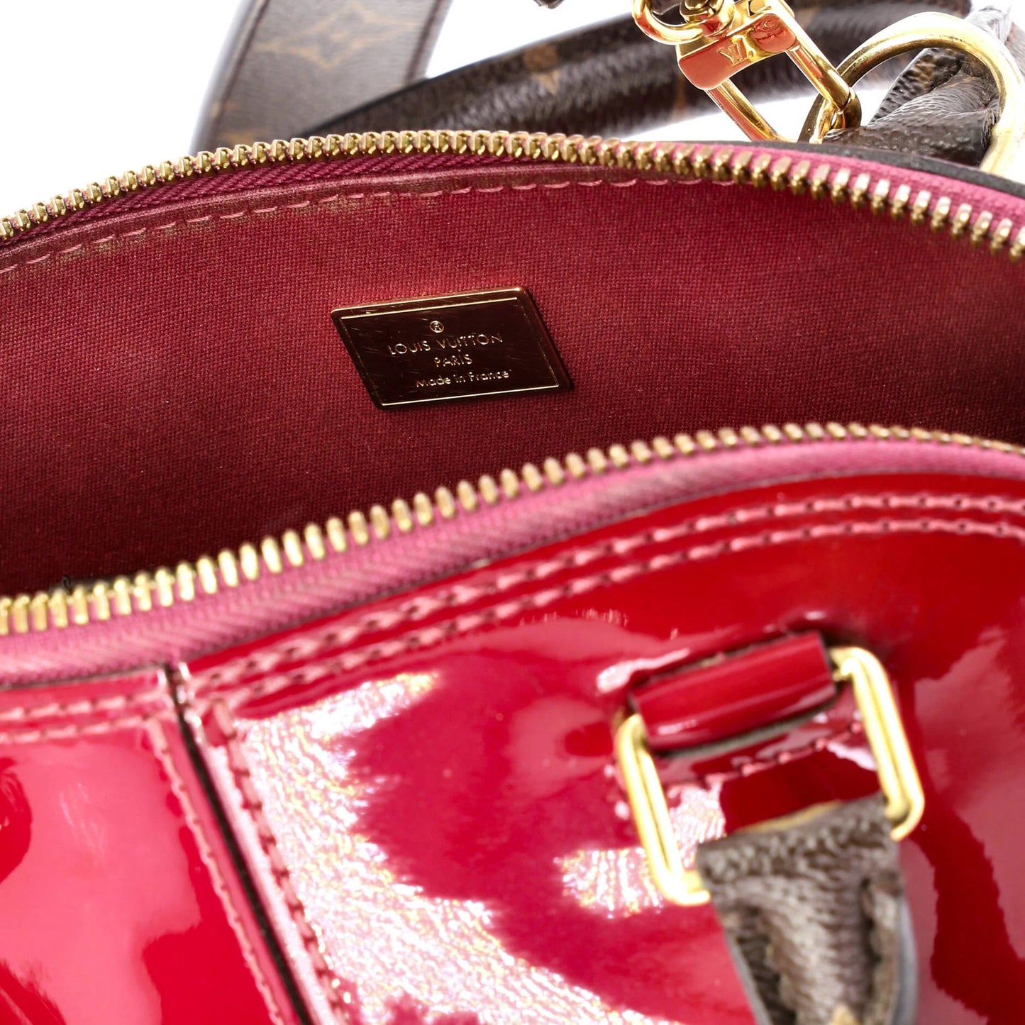 Louis Vuitton Alma Handbag Vernis With Monogram Canvas Bb