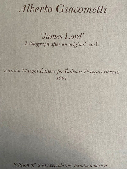 Alberto Giacometti Lithograph 1961 Maeght Coa Numbered Signed