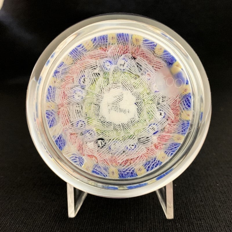 Antique Baccarat Crystal Paperweight 1971 Millefiori Blue Glass Big Size Bird