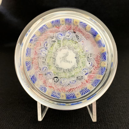 Antique Baccarat Crystal Paperweight 1971 Millefiori Blue Glass Big Size Bird