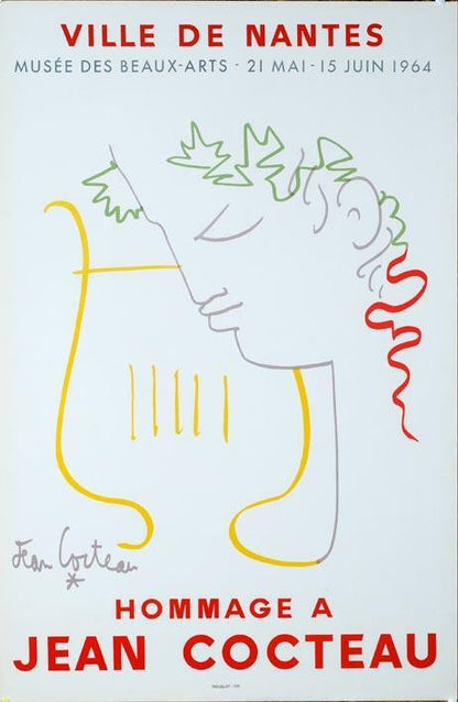 Jean Cocteau Hommage A  For The Ville De Nantes 1964 Original Stone Lithograph