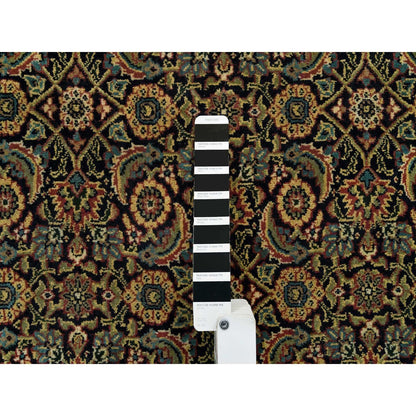 Rug 8'10"x12'6" Frost Black Herrita Design 250 KPSI Wool Hand Knotted