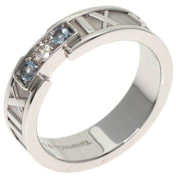Tiffany&Co. Atlas Aquamarine Diamond Ring K18