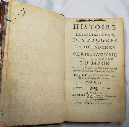 1715 Charlevoix Histoire Du Christianisme Au Japon First Edition 3 Vol Set