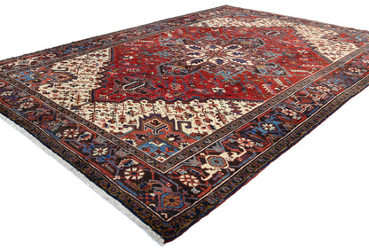 Red Serapi Oriental Rug Large Vintage Geometric