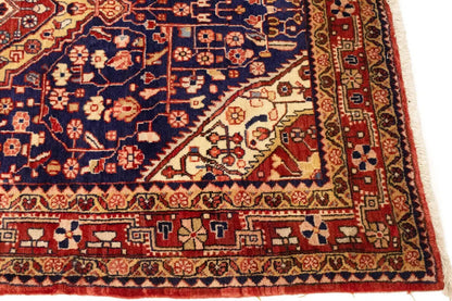 Vintage Purple-Navy Floral Style Rug Tribal