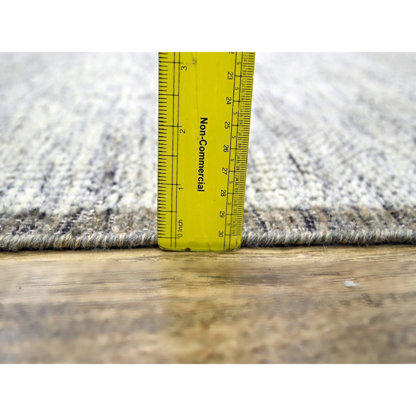 6'1"X9' Brown Pure Wool Rug Hand Knotted Oxidized Grass Design Oriental