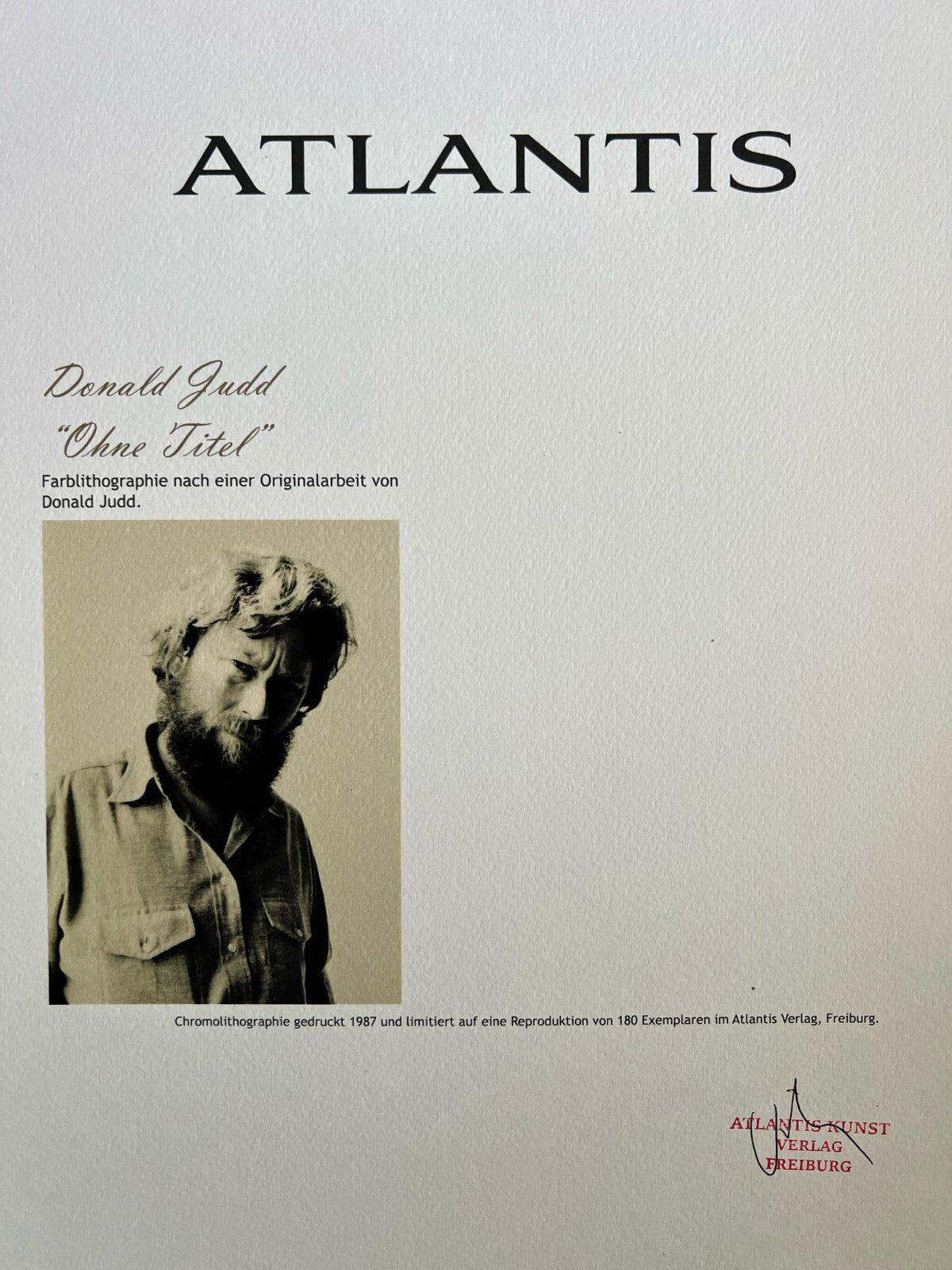 Donald Judd Lithograph