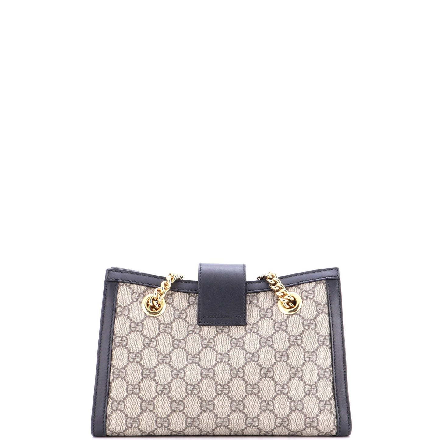 Gucci Padlock Chain Tote Gg Coated Canvas With Leather Small