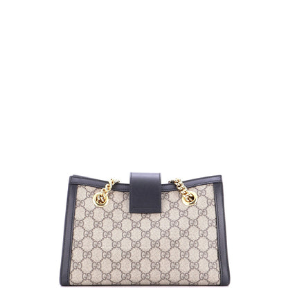 Gucci Padlock Chain Tote Gg Coated Canvas With Leather Small