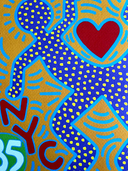 Keith Haring Lithograph Certified Coa Hand Signed Numbered 180Ex