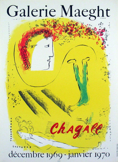 Marc Chagall The Yellow Background " Lithograph Modernism Yellow