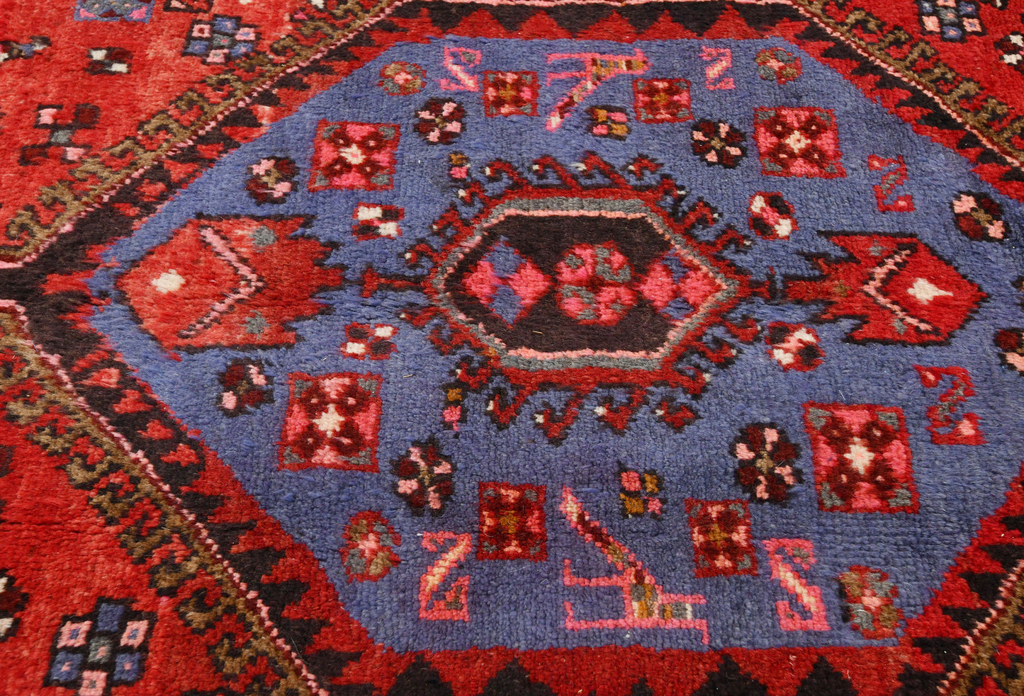 4X7 Ft Red Vintage Area Rug Tribal Geometric