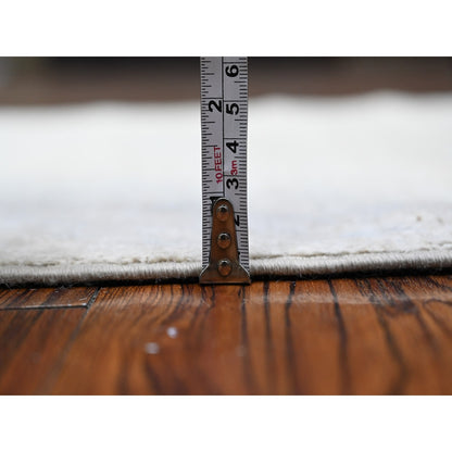 2'8"X12'2" Pure Silver Gray Afghan Angora Oushak Runner Oriental Rug