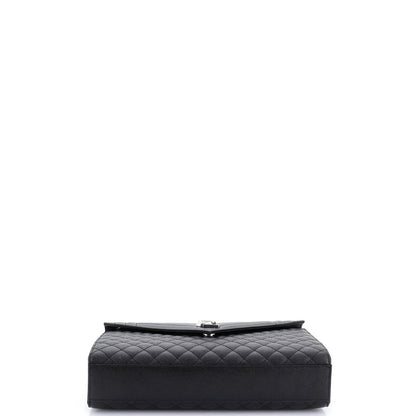 Saint Laurent Classic Monogram Envelope Satchel Mixed Matelasse Leather Large