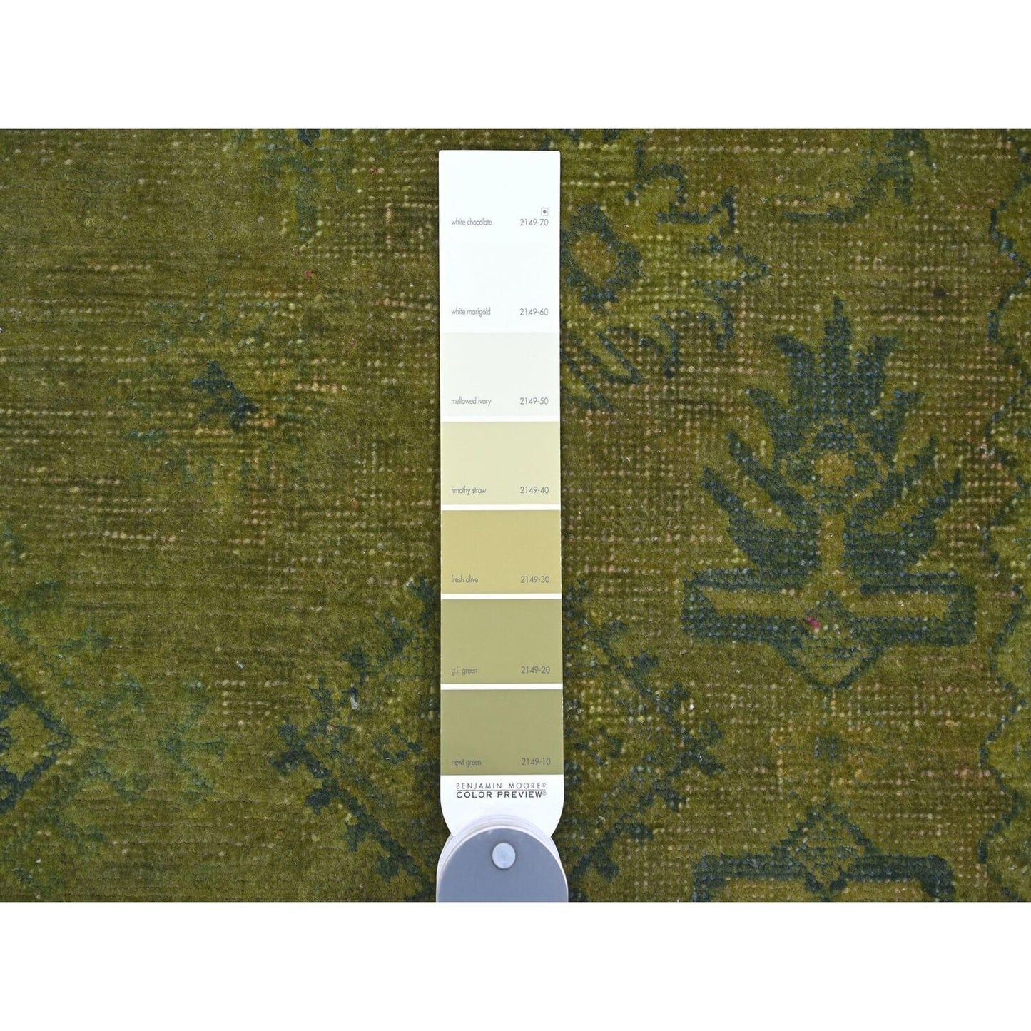 8'X9'6" Green Overdyed Kazak Medallions Design Hand Knotted 100% Wool Rug