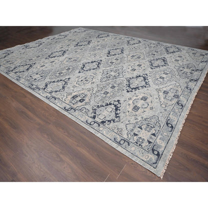 13'9"X17'9" Gray Wool Hand Knotted Anatolian Design Oversized Rug
