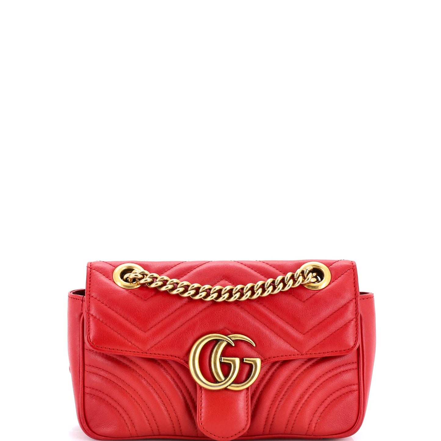 Gucci Gg Marmont Flap Bag Matelasse Leather Mini