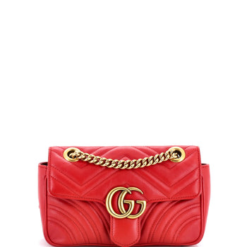 Gucci Gg Marmont Flap Bag Matelasse Leather Mini