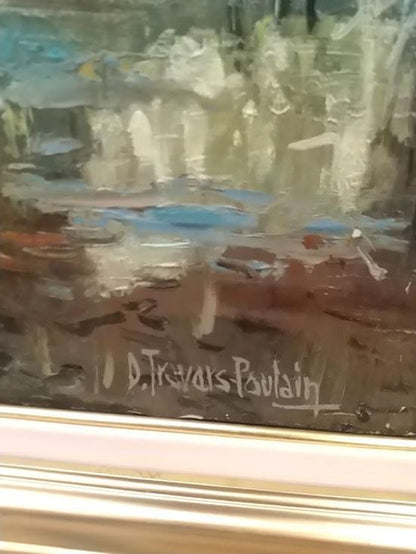 Denise Travers Poulain (France) Original Oil Painting Signed France Landscape