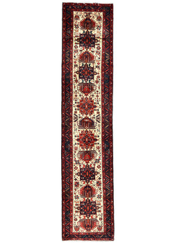 Vintage Hand-Knotted Tribal Runner Rug Wool