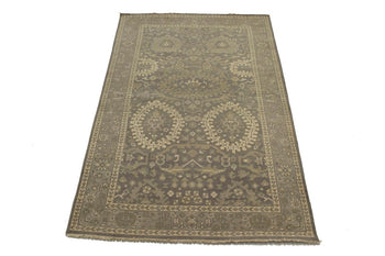 Handmade Brown Floral Oriental Rug Transitional