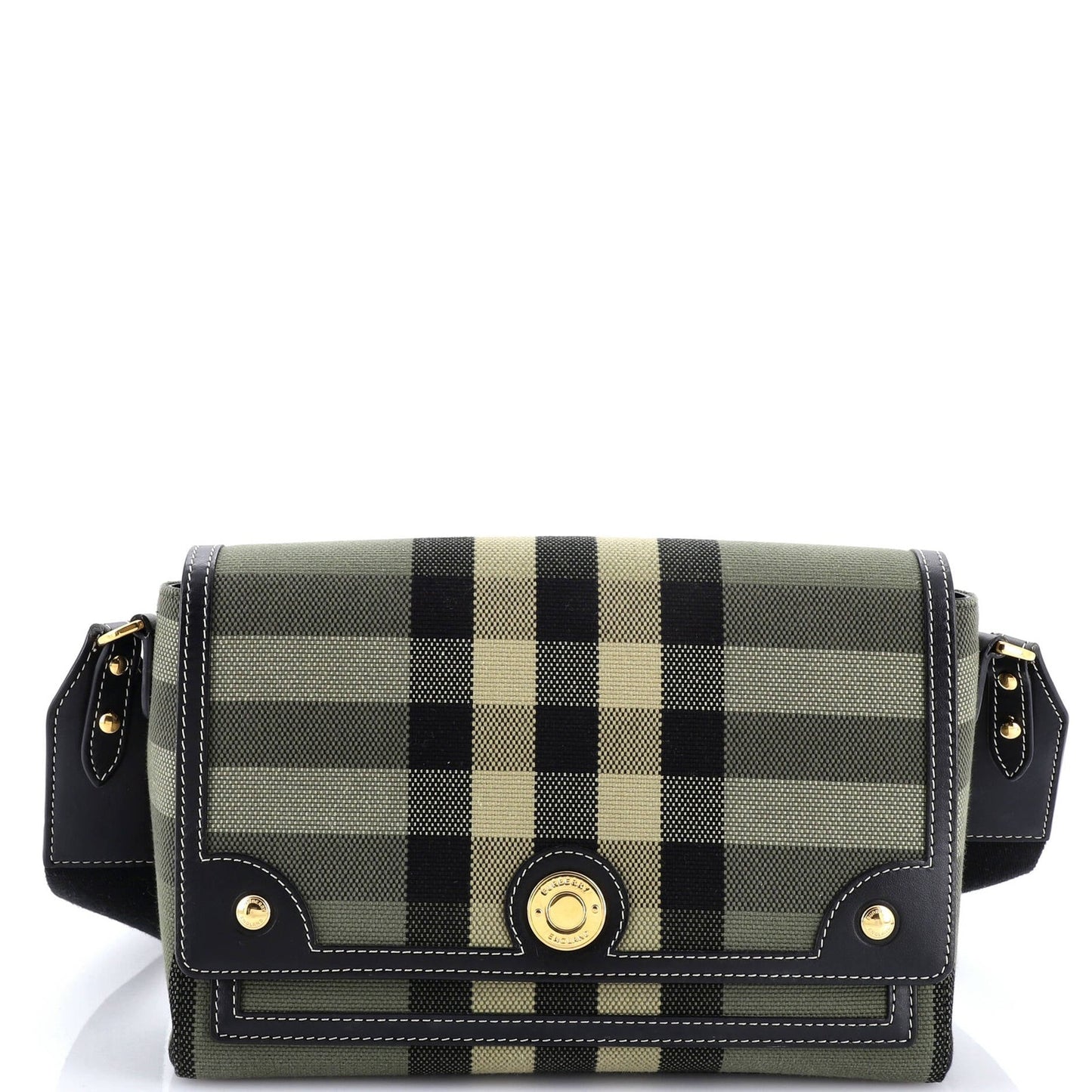 Burberry Note Crossbody Bag Check Canvas And Leather Medium