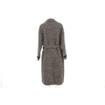 Gucci Women'S Button Up Belted Long Coat Tweed