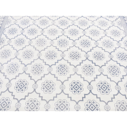 8'1"X10'2" Ivory Agra Mughal Dynasty Design Cotton Hand Knotted Rug