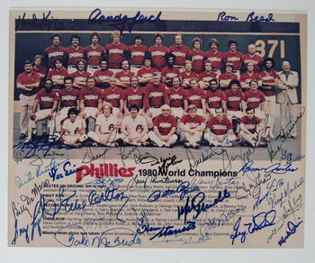 1980 World Series Champions Phillies Team Signed (37) 8X10 Photo Jsa 144707
