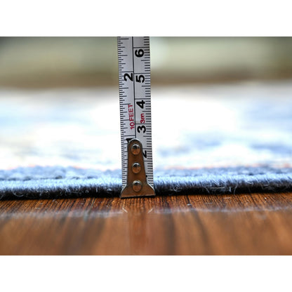 3'X9'7" Space Cadet Wool Hand Knotted Afghan Angora Oushak Runner Rug